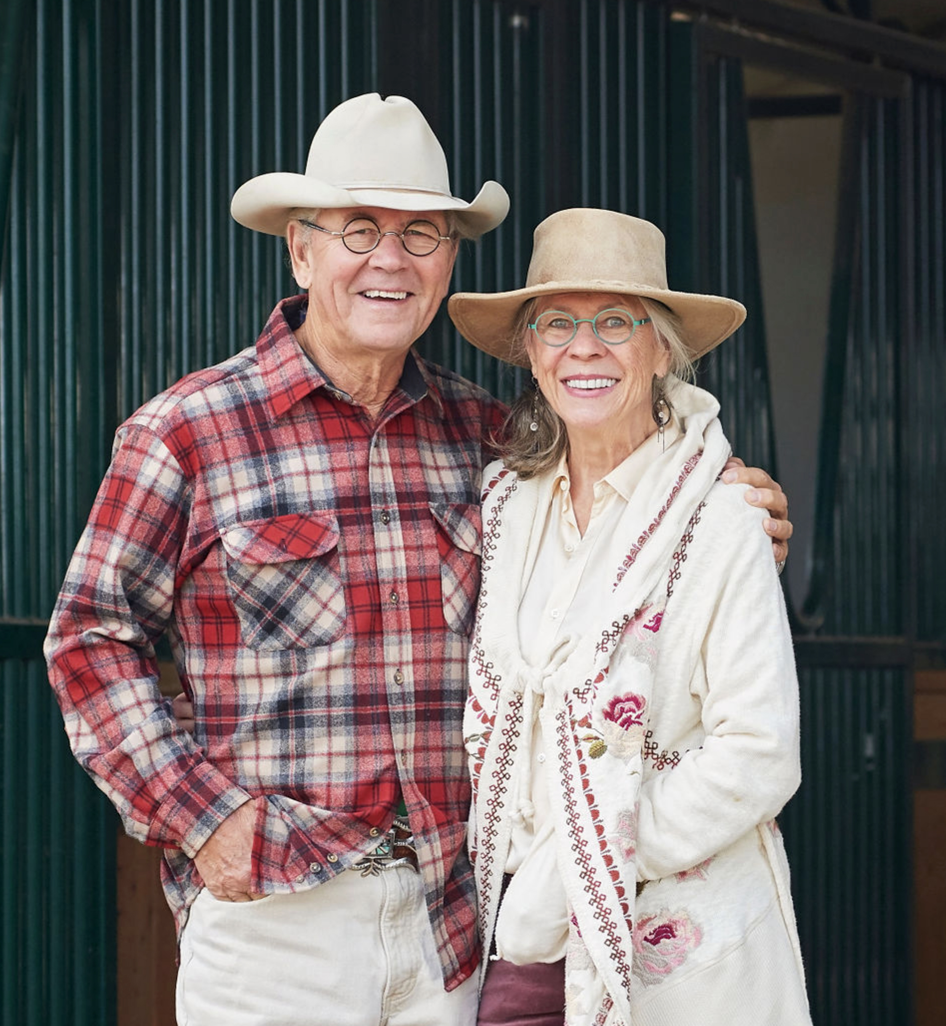David and Judy Ragland of Ragland Ranch in Jones, OK pose in cowboy hats for the camera.